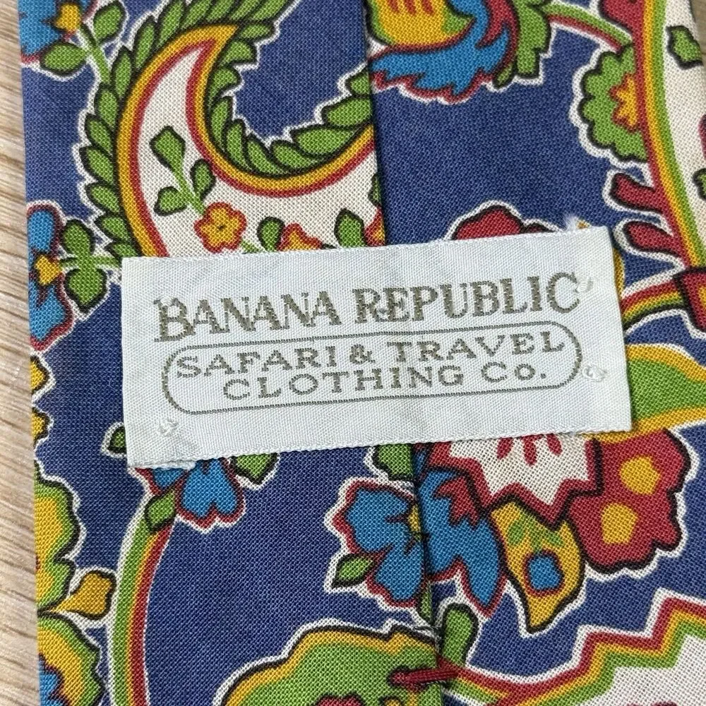 Vintage 90s Banana Republic Safari Company Lot Of 3 Ties AOP Cotton Floral Artsy